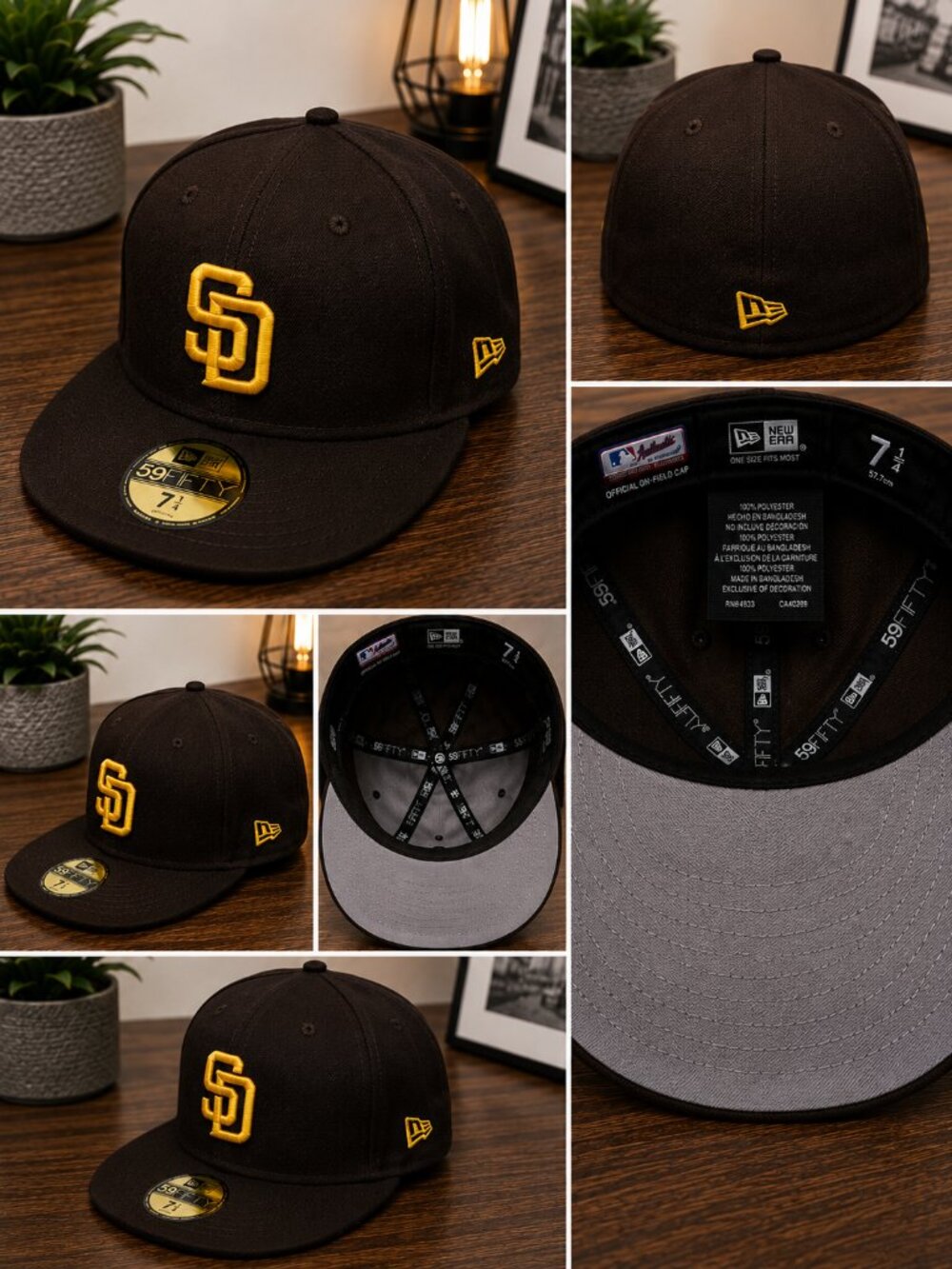 NWT New Era San Diego Padres 59FIFTY Fitted Hat Brown Gold